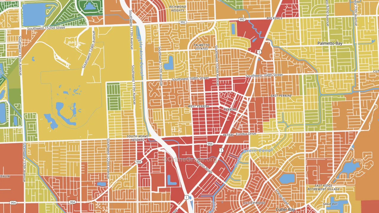 West Perrine, FL Map of Robbery Rates