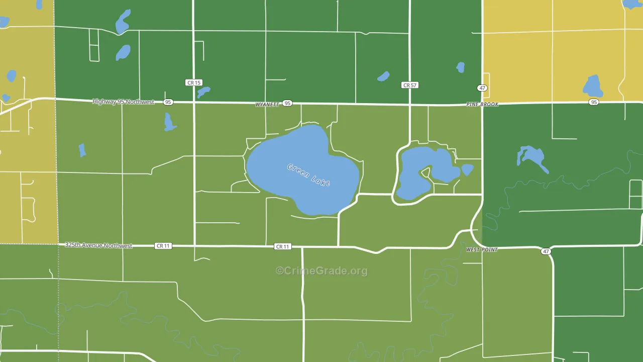 West Point, MN Map of Robbery Rates