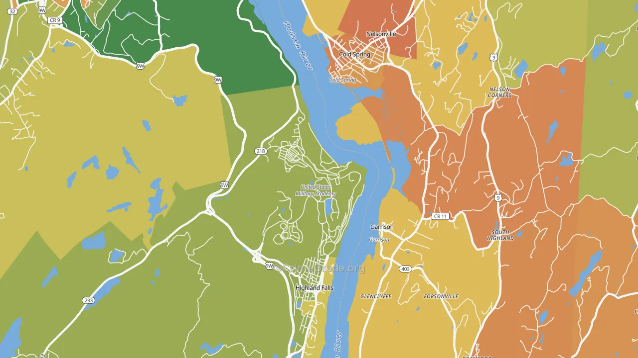 West Point, NY Map of Robbery Rates