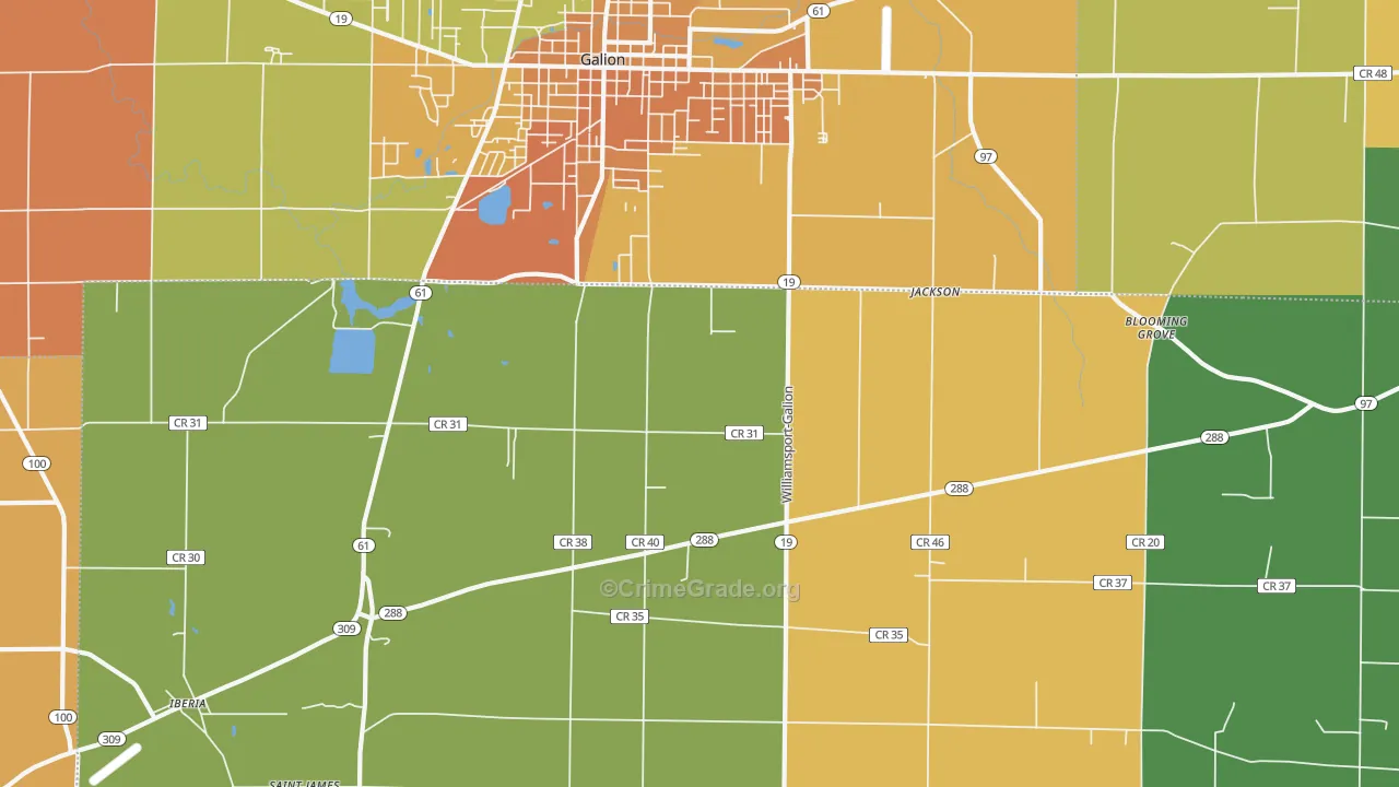 West Point, OH Map of Robbery Rates