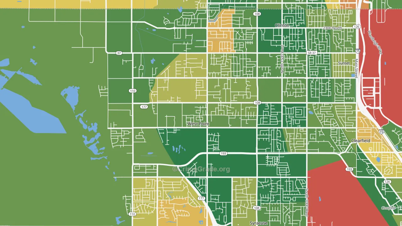 West Point, UT Map of Robbery Rates