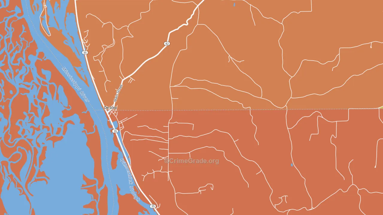 West Prairie, WI Map of Robbery Rates