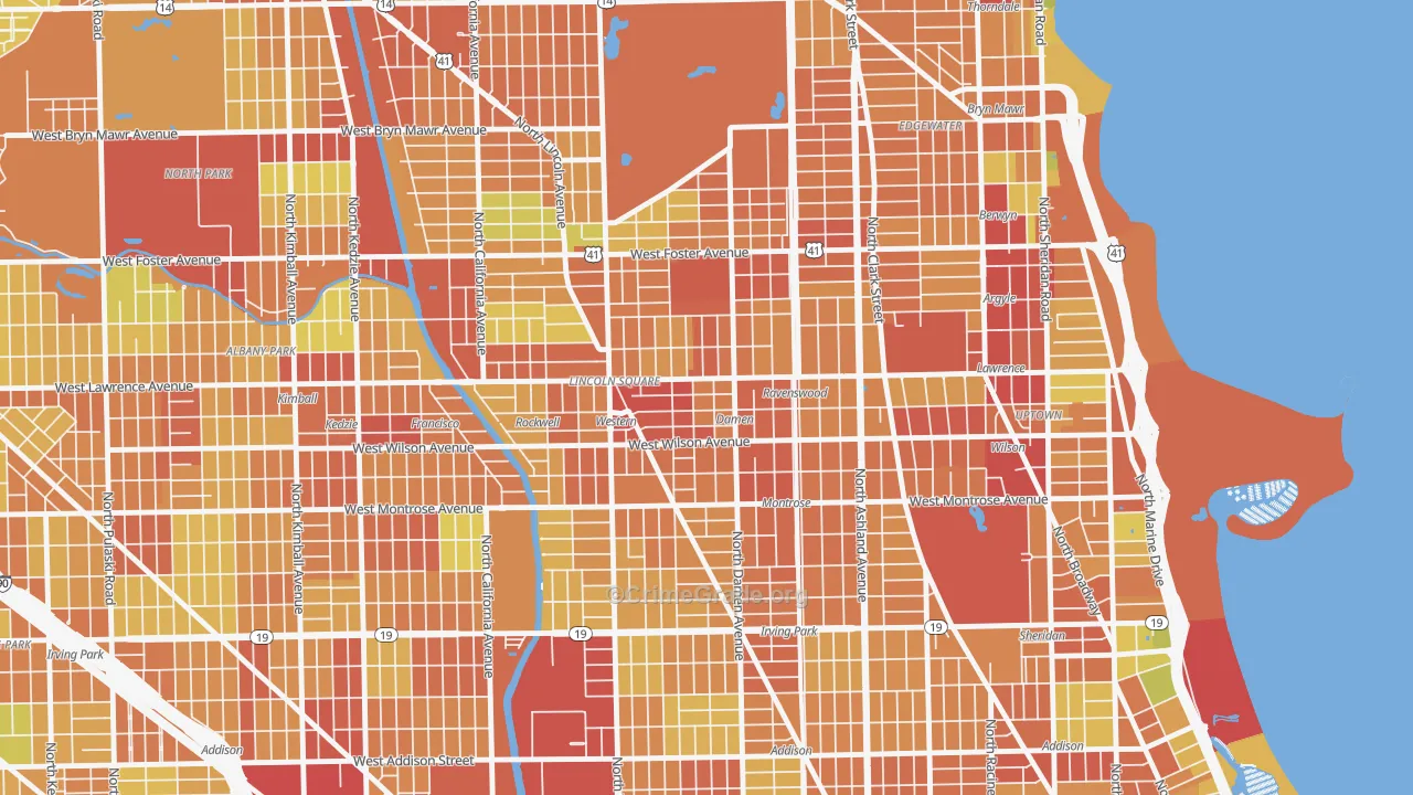 West Ravenswood, Chicago, IL Map of Robbery Rates