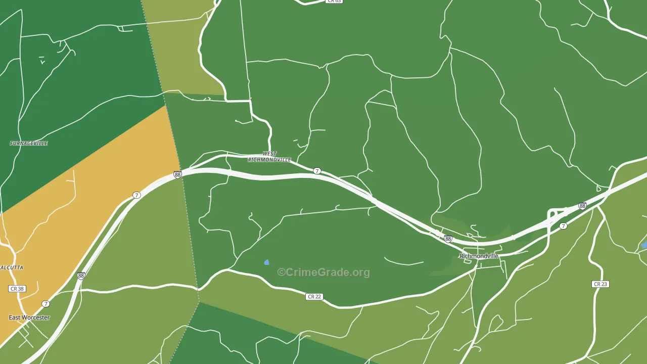 West Richmondville, NY Map of Robbery Rates