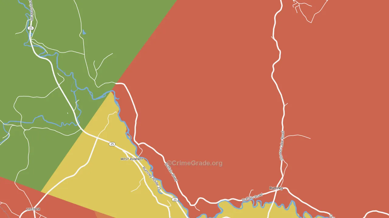 West Rumney, NH Map of Robbery Rates