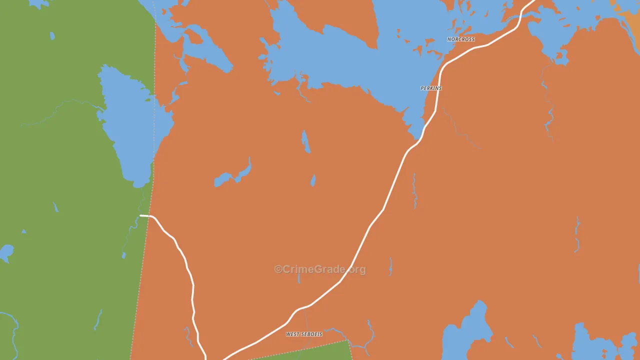 West Seboeis, ME Map of Robbery Rates