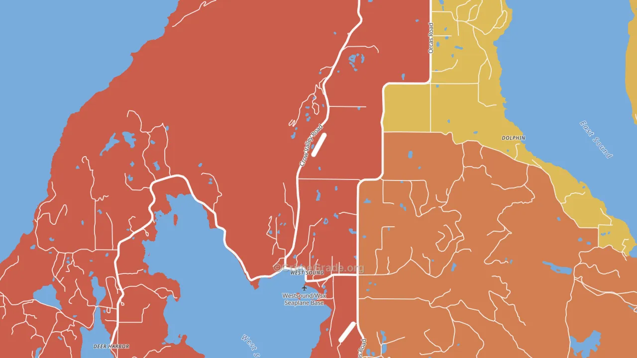West Sound, WA Map of Robbery Rates