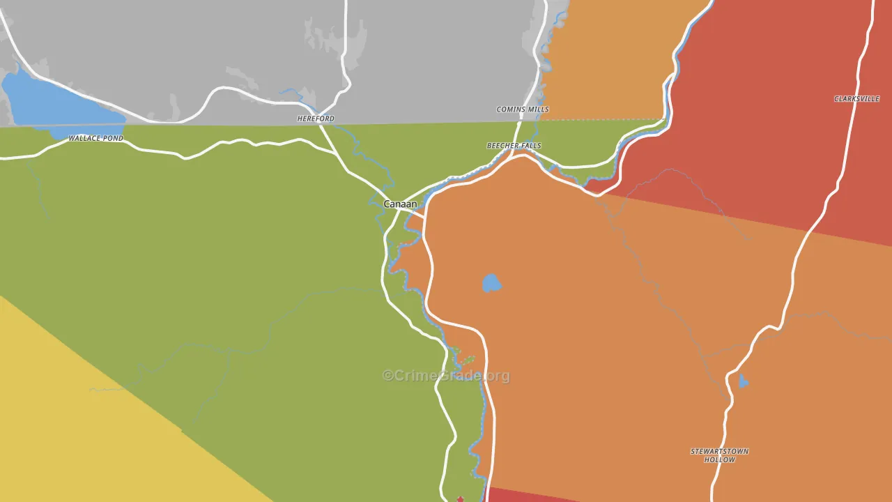West Stewartstown, NH Map of Robbery Rates