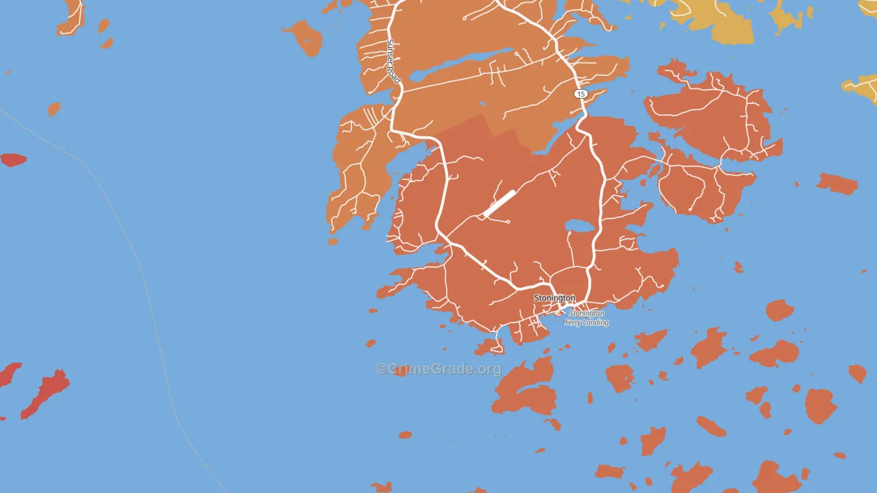 West Stonington, ME Map of Robbery Rates