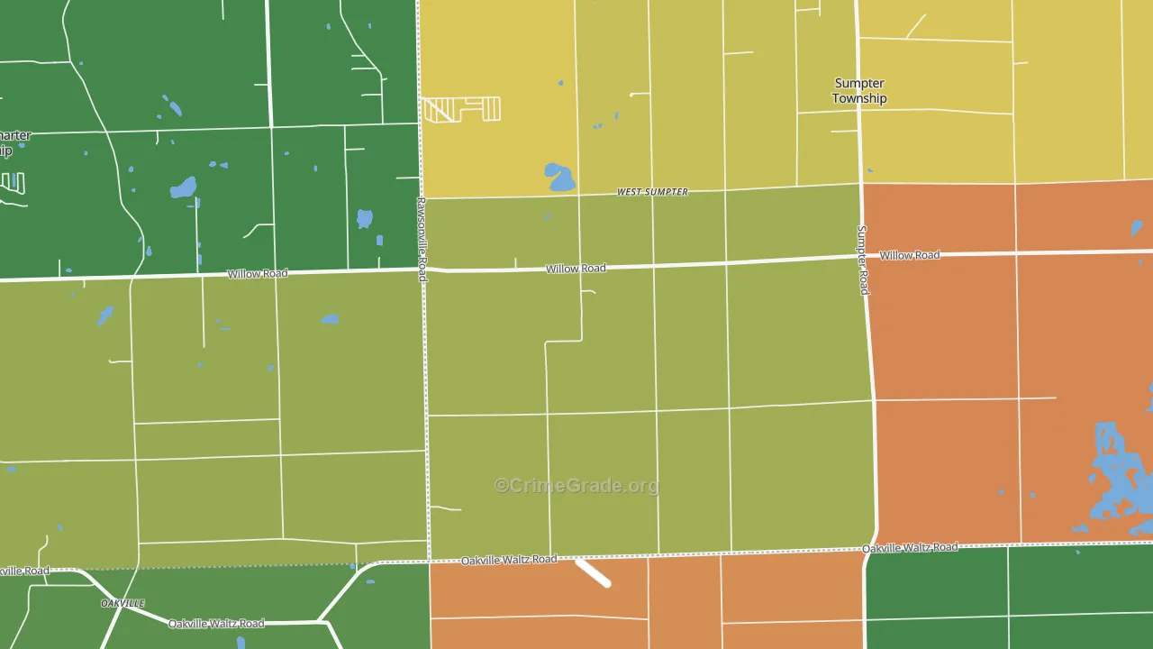 West Sumpter, MI Map of Robbery Rates