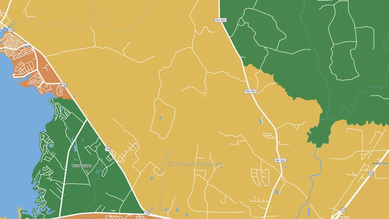 West Tempe, TX Map of Robbery Rates