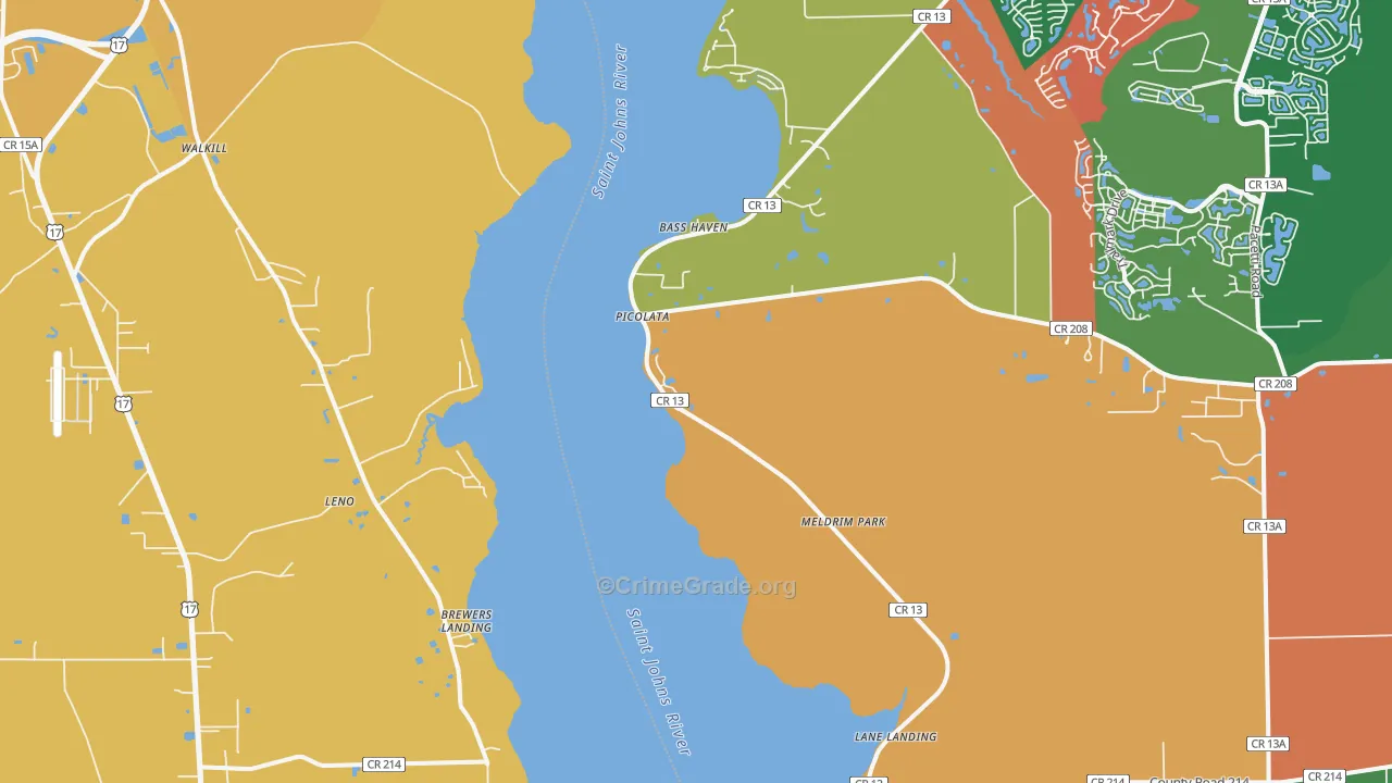 West Tocoi, FL Map of Robbery Rates