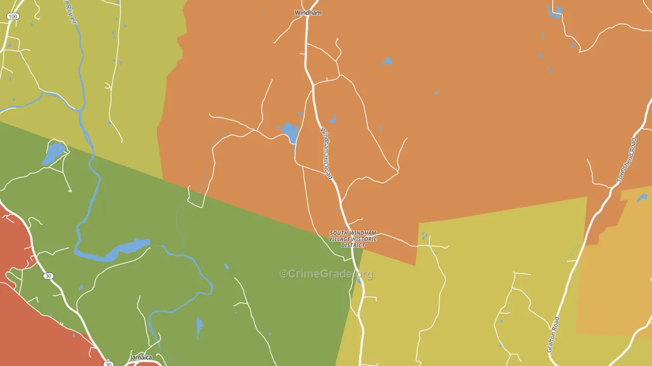 West Townshend, VT Map of Robbery Rates