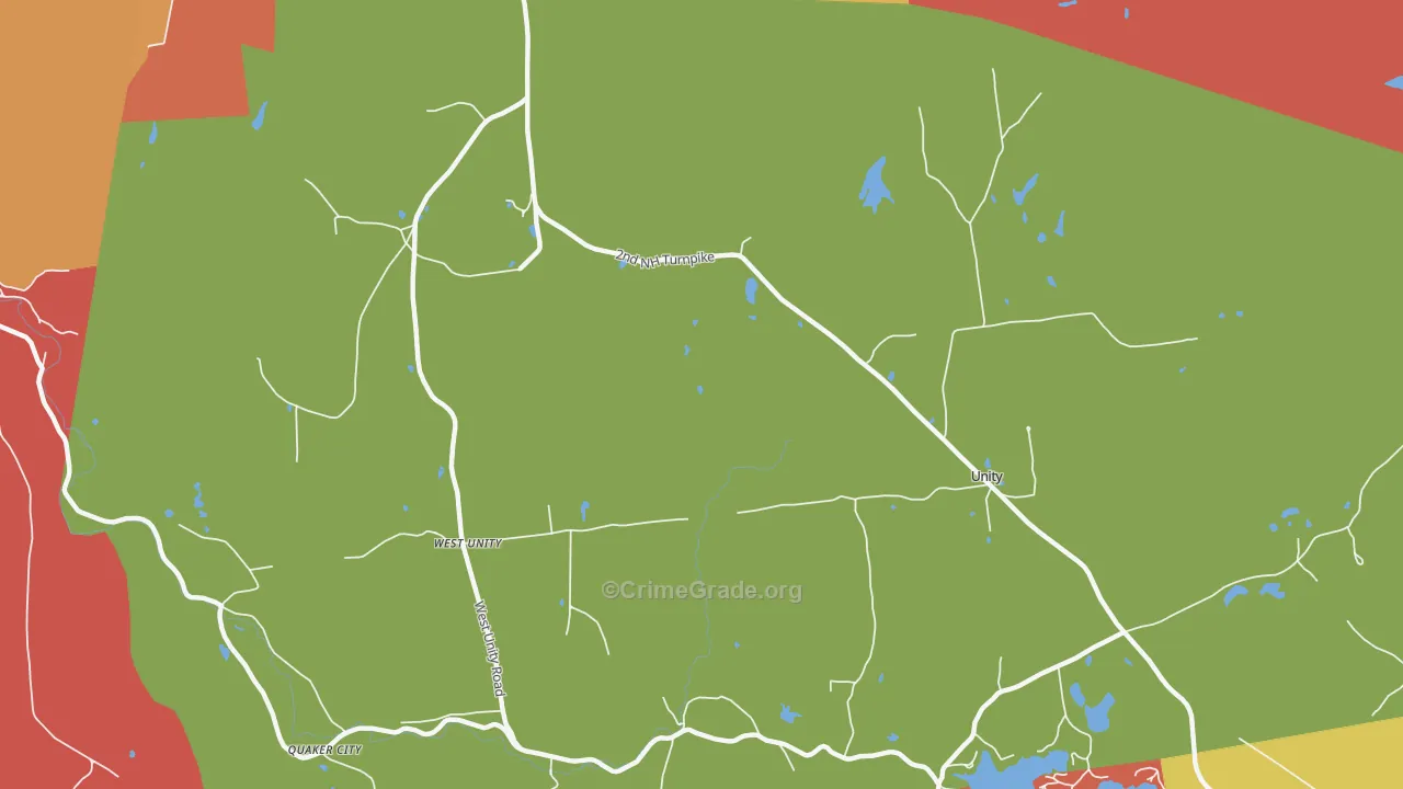 West Unity, NH Map of Robbery Rates