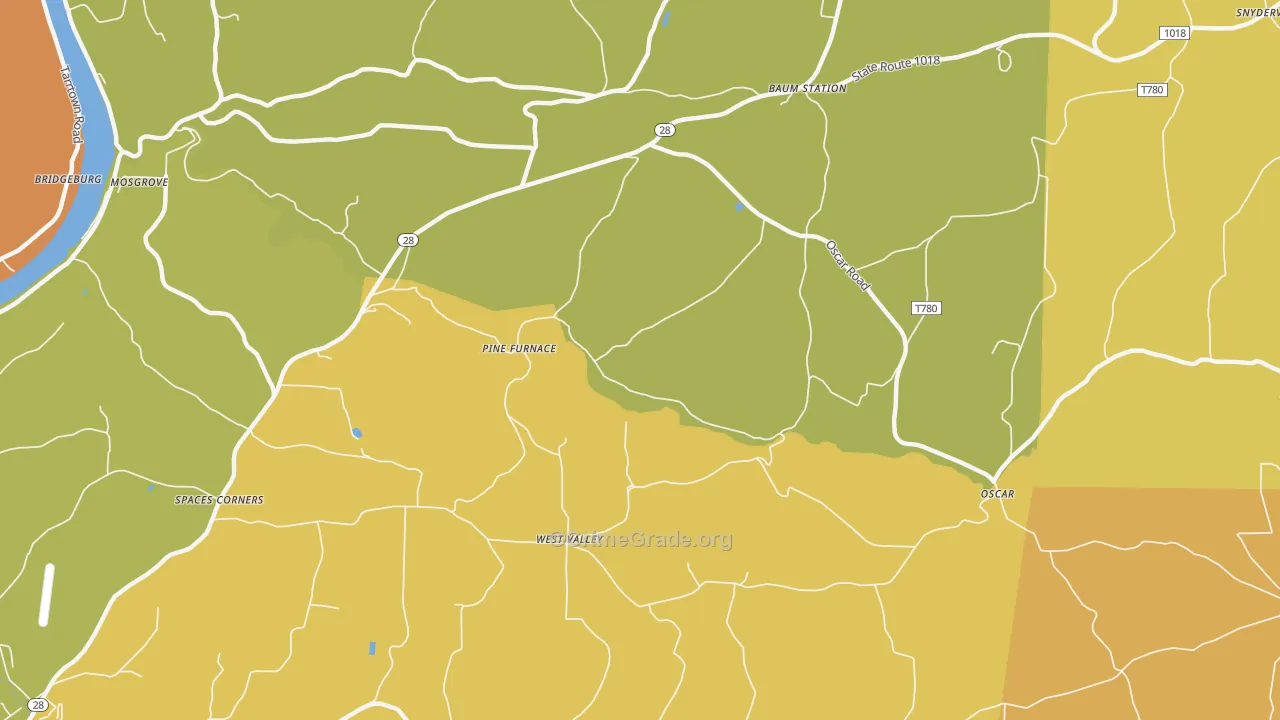 West Valley, PA Map of Robbery Rates