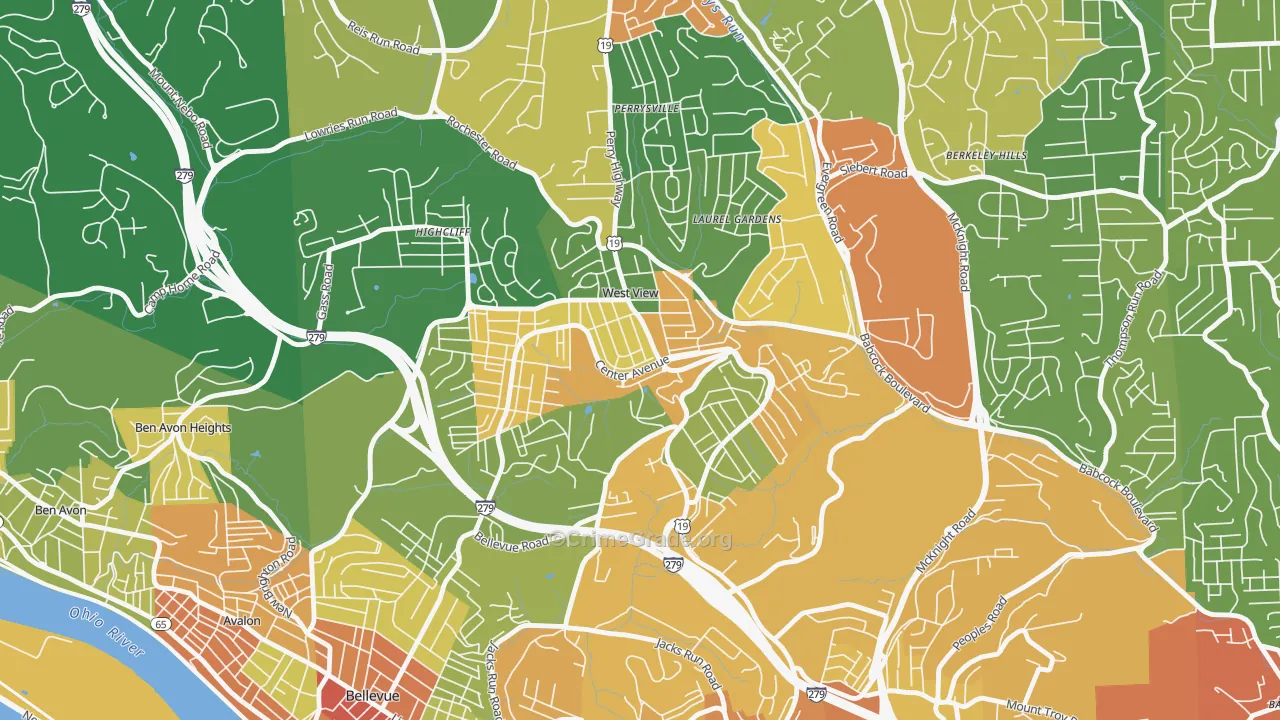West View, PA Map of Robbery Rates