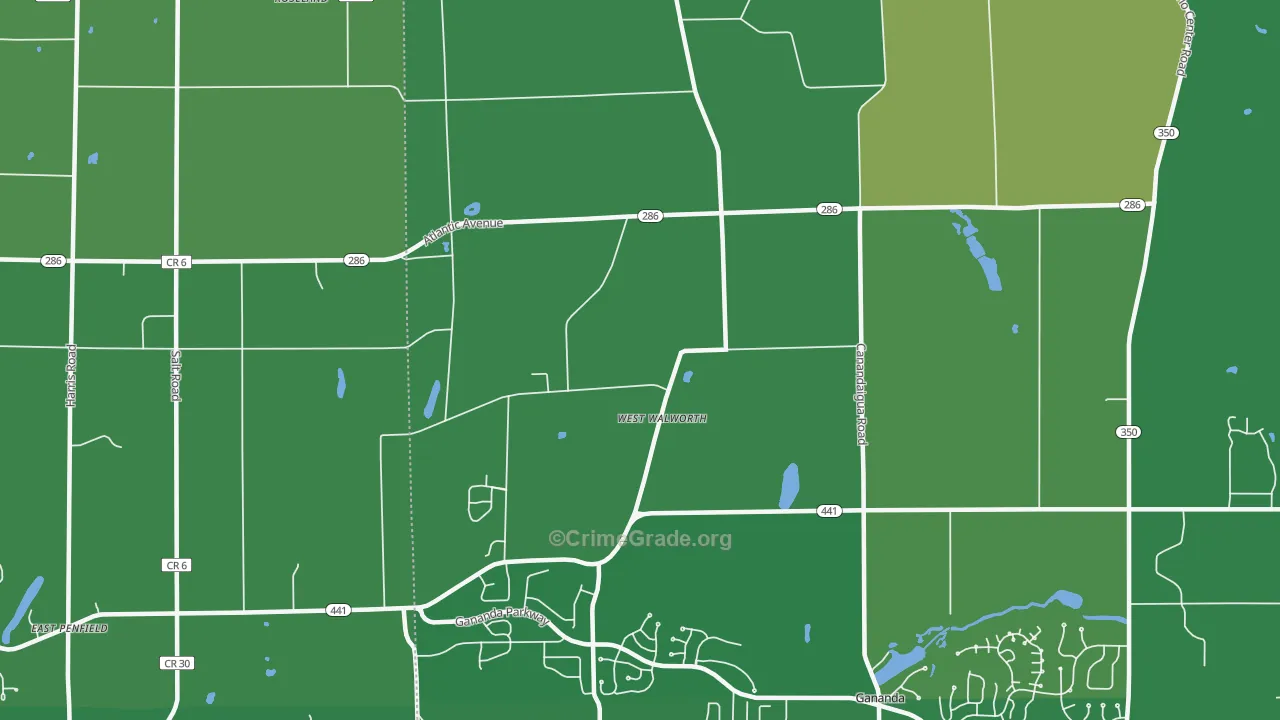 West Walworth, NY Map of Robbery Rates