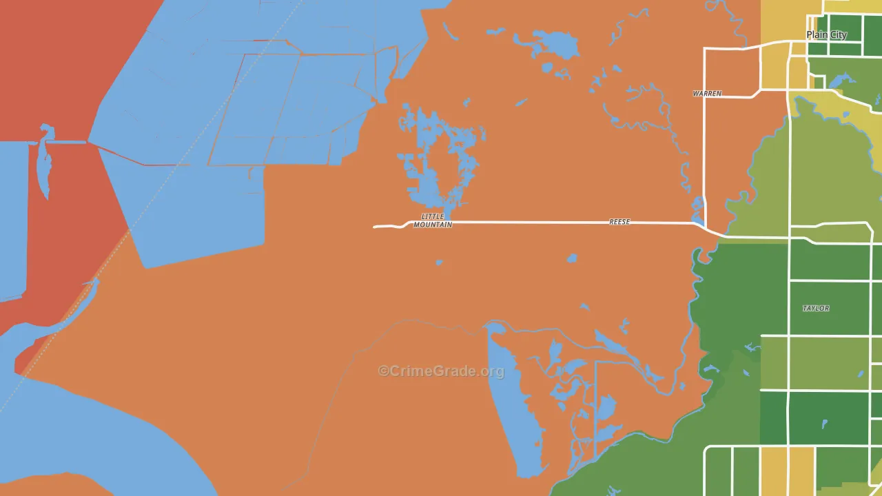 West Warren, UT Map of Robbery Rates