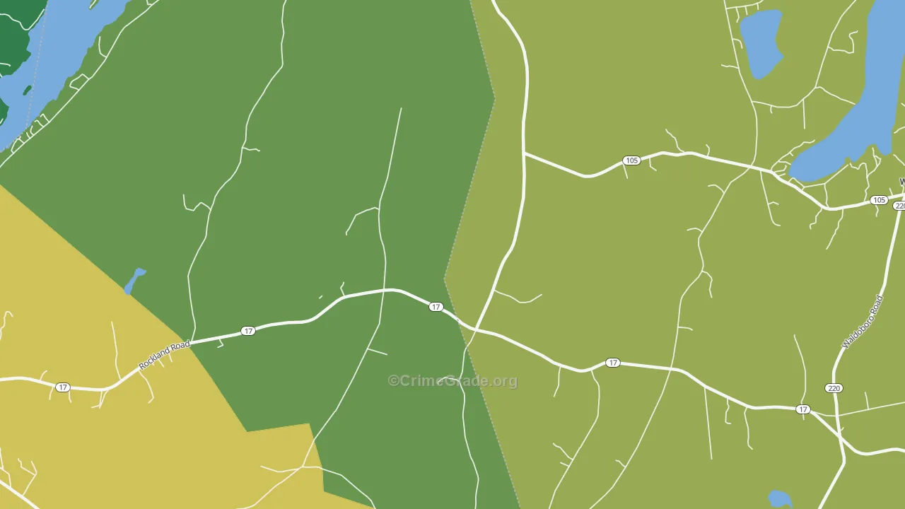 West Washington, ME Map of Robbery Rates