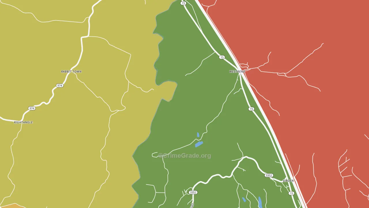 Westbend, KY Map of Robbery Rates