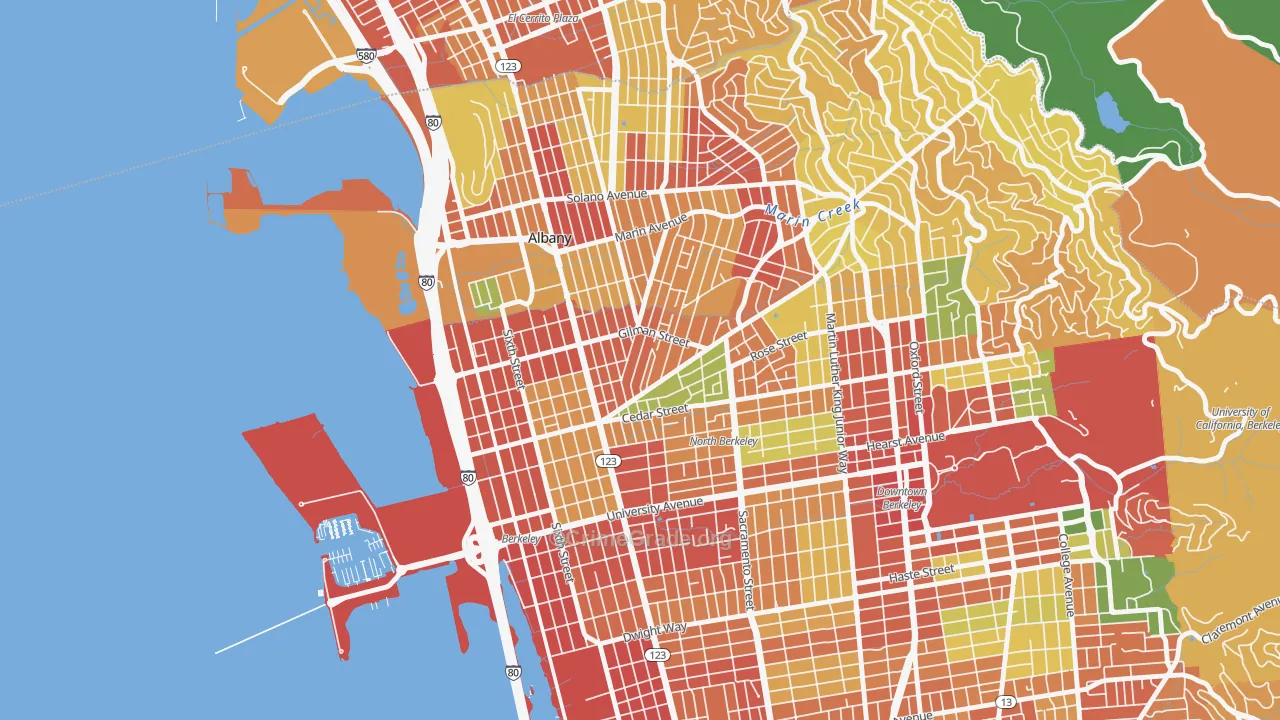 Westbrae, Berkeley, CA Map of Robbery Rates