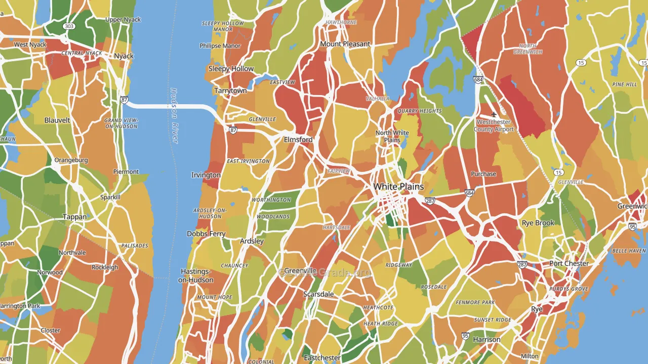 Westchester County, NY Map of Robbery Rates