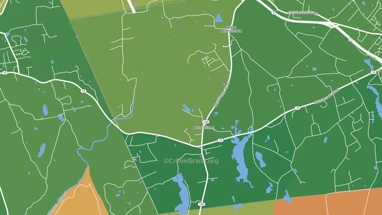 Westchester, CT Map of Robbery Rates