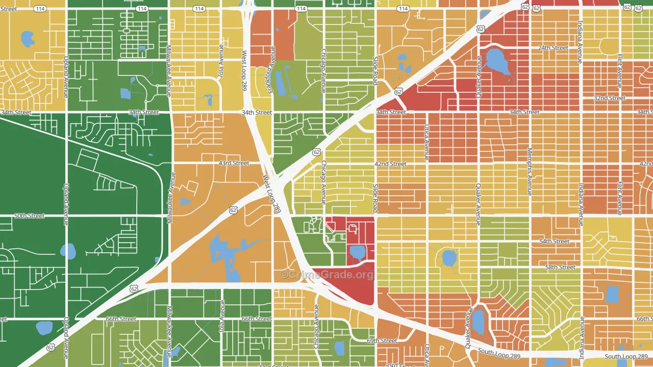 Wester, Lubbock, TX Map of Robbery Rates