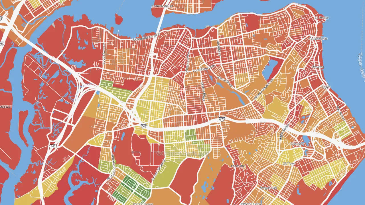 Westerleigh-Castleton, Staten Island, NY Map of Robbery Rates