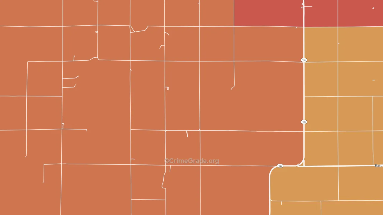 Westfall, KS Map of Robbery Rates