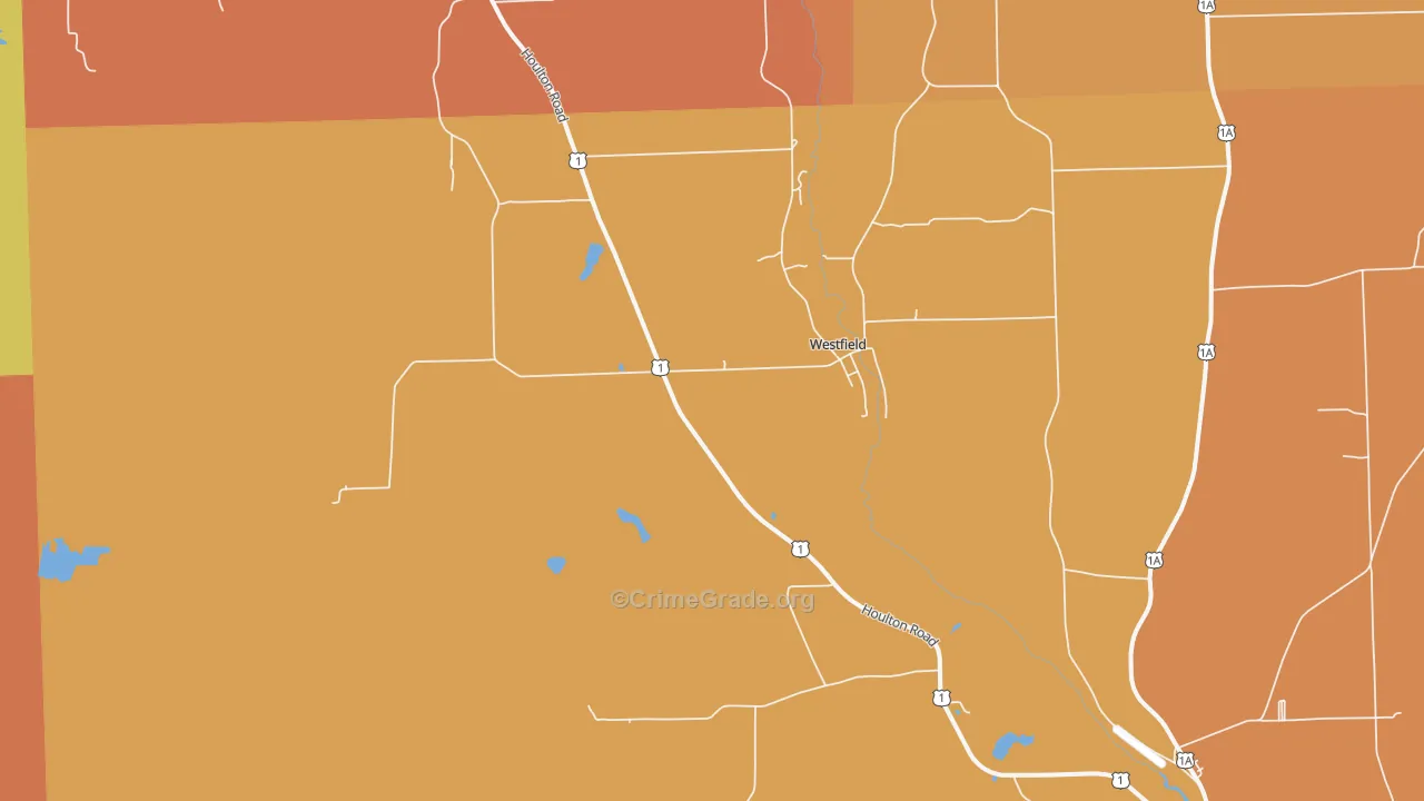Westfield, ME Map of Robbery Rates