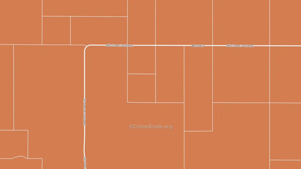 Westfield, ND Map of Robbery Rates