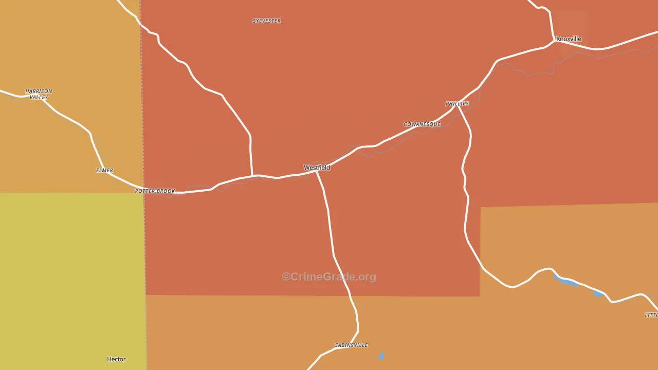 Westfield, PA Map of Robbery Rates
