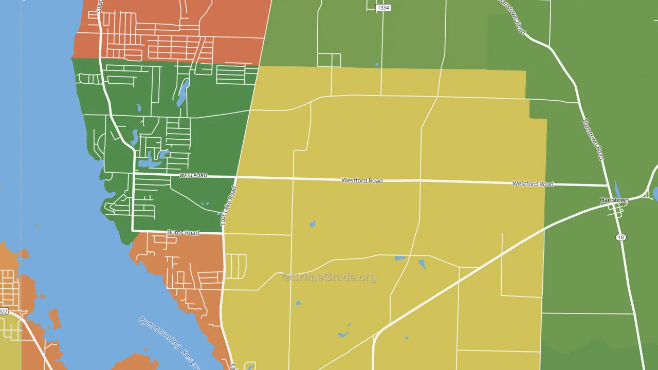 Westford, PA Map of Robbery Rates