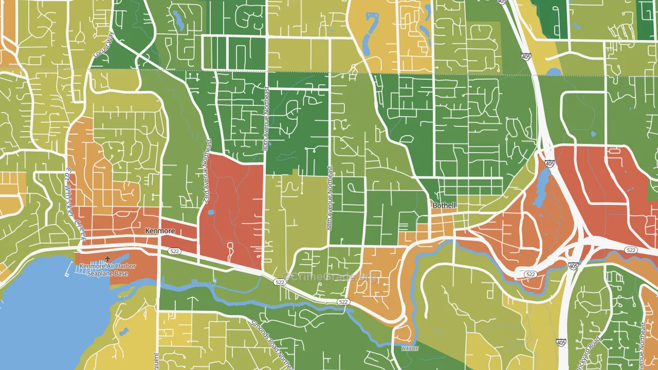Westhill, Bothell, WA Map of Robbery Rates