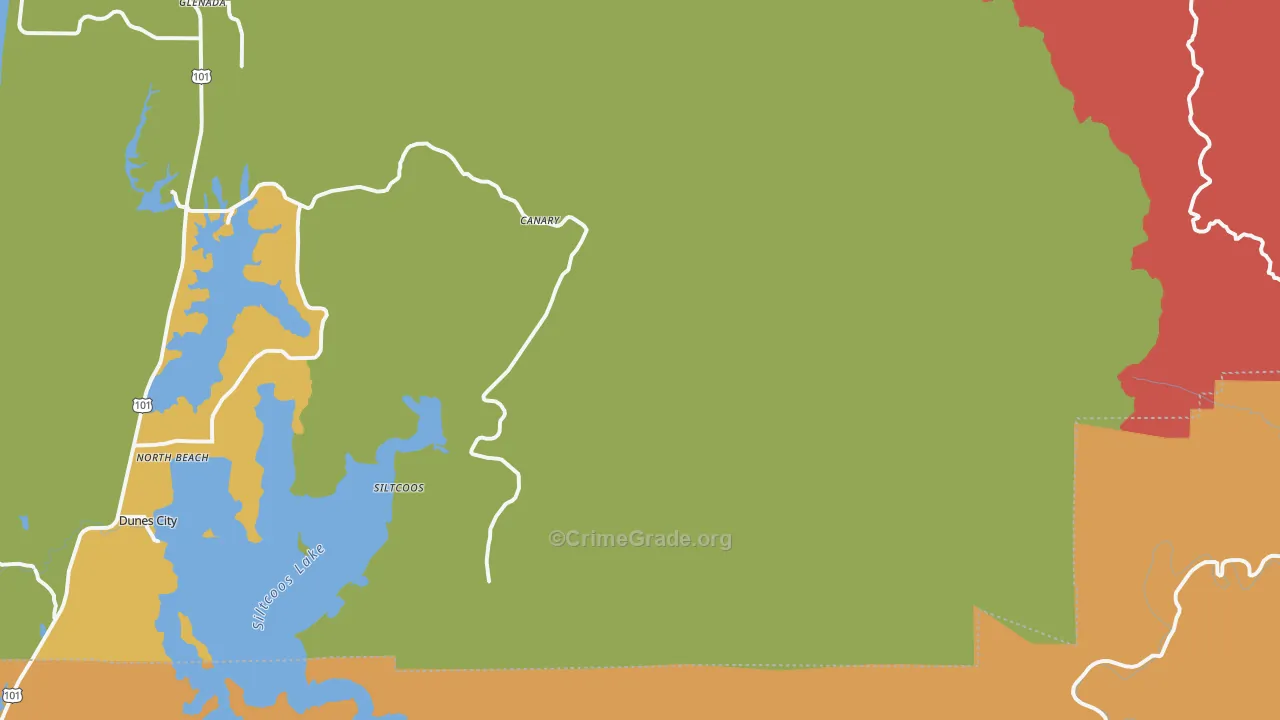 Westlake, OR Map of Robbery Rates