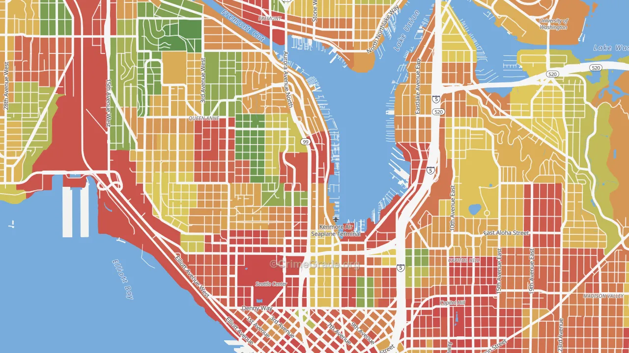 Westlake, Seattle, WA Map of Robbery Rates