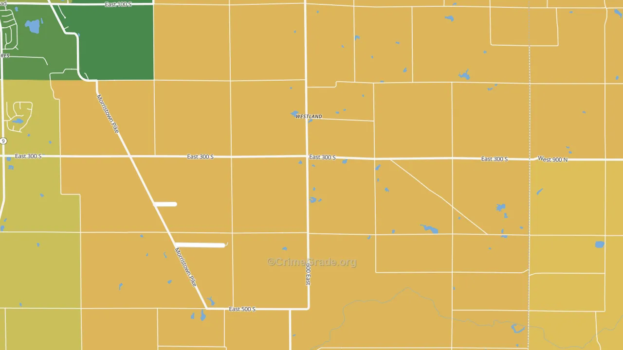 Westland, IN Map of Robbery Rates