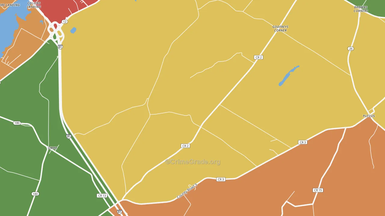 Westminster Park, NY Map of Robbery Rates