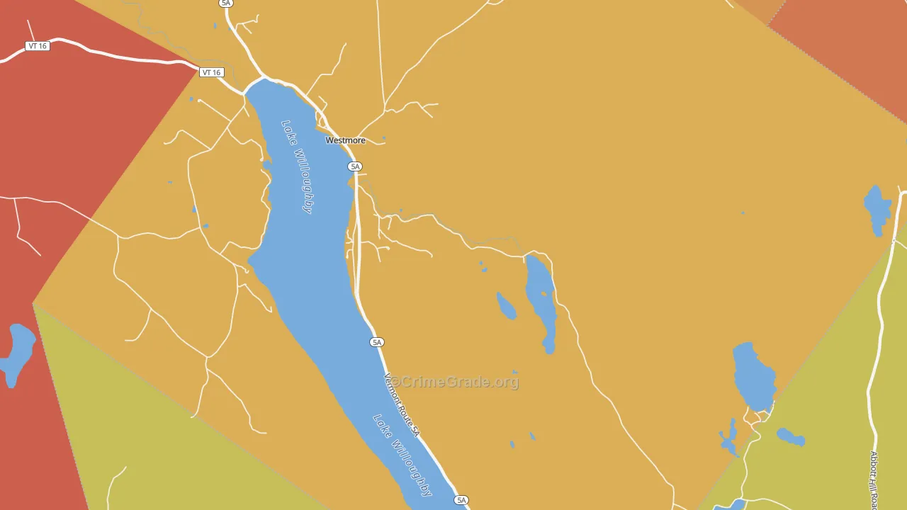 Westmore, VT Map of Robbery Rates