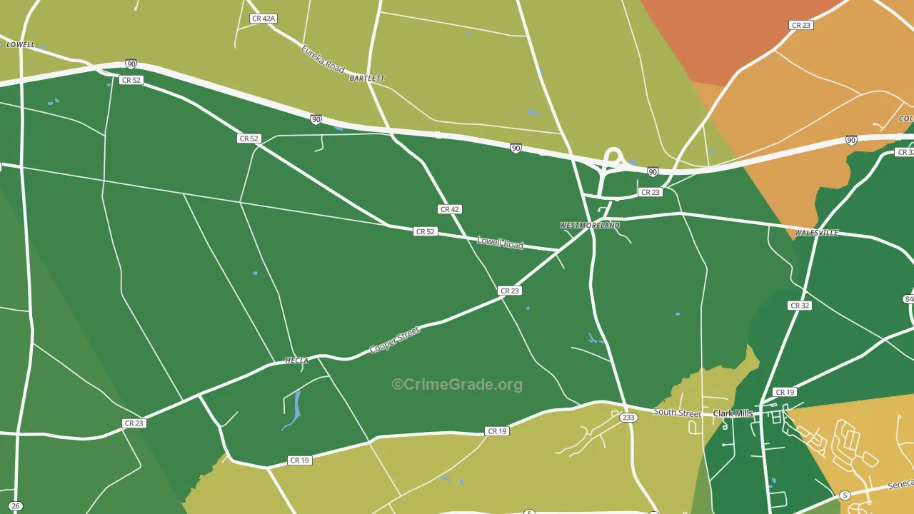 Westmoreland, NY Map of Robbery Rates