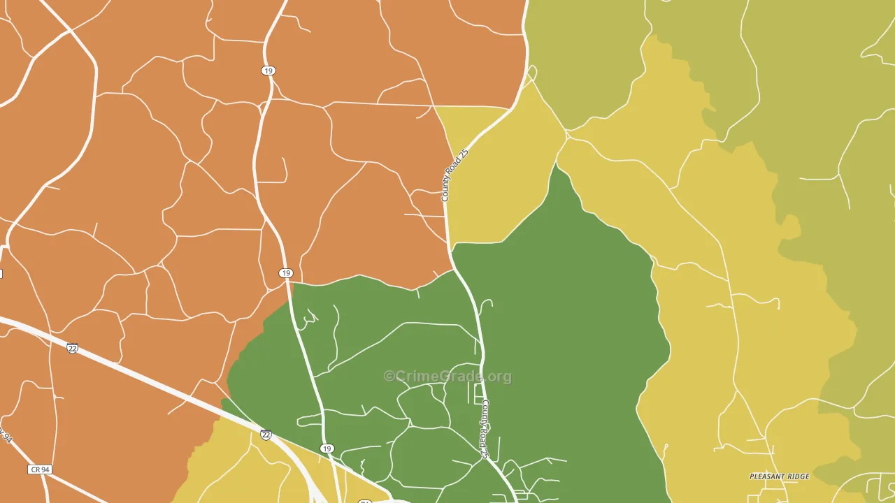 Weston, AL Map of Robbery Rates