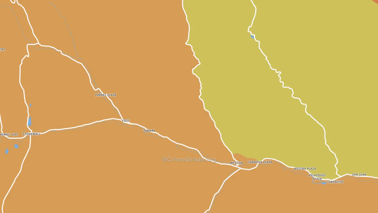 Weston, CO Map of Robbery Rates