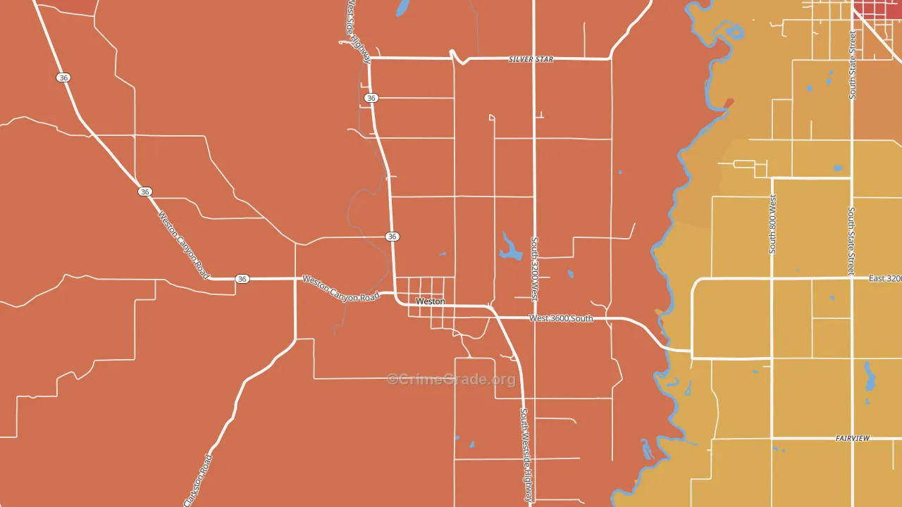 Weston, ID Map of Robbery Rates