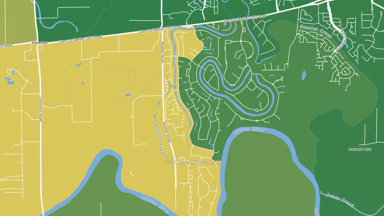 Weston Lakes, TX Map of Robbery Rates
