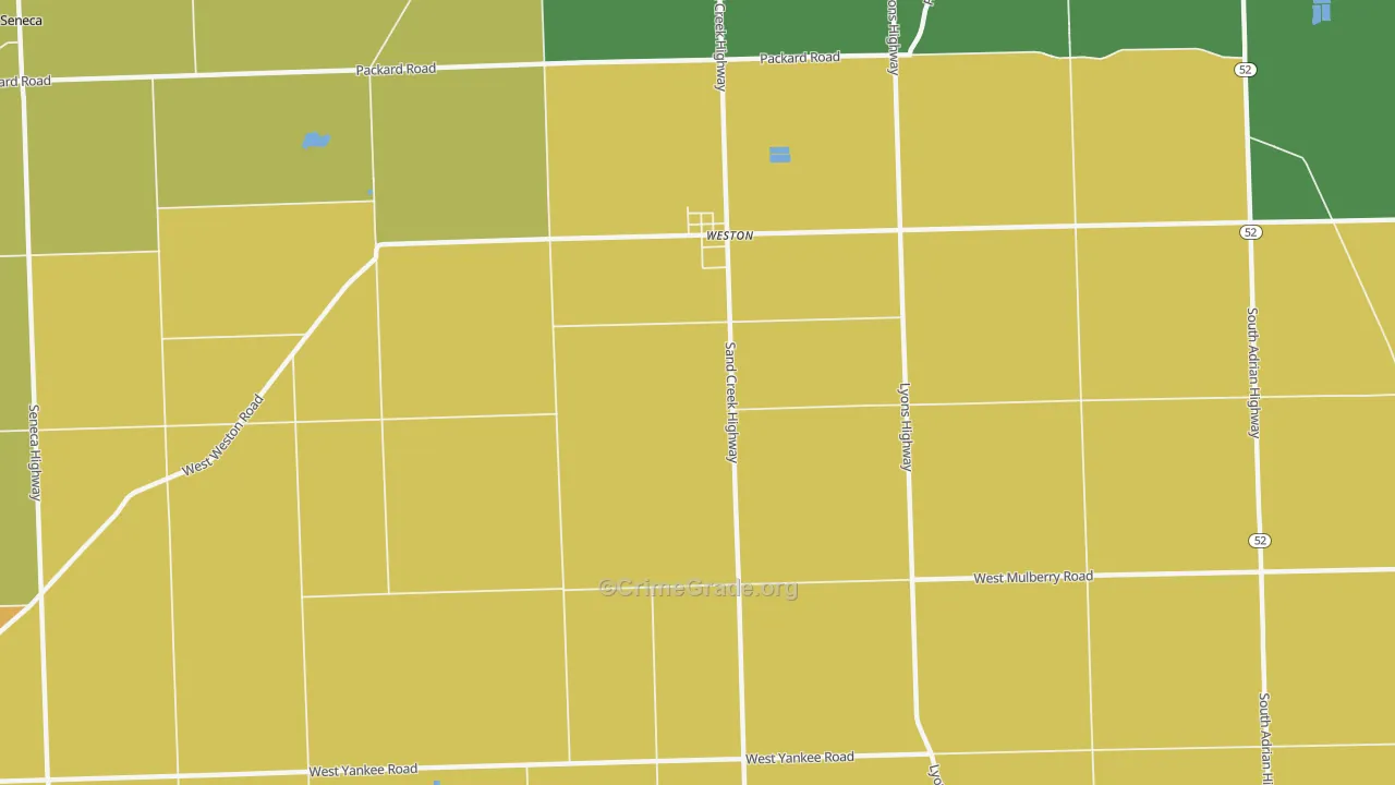 Weston, MI Map of Robbery Rates