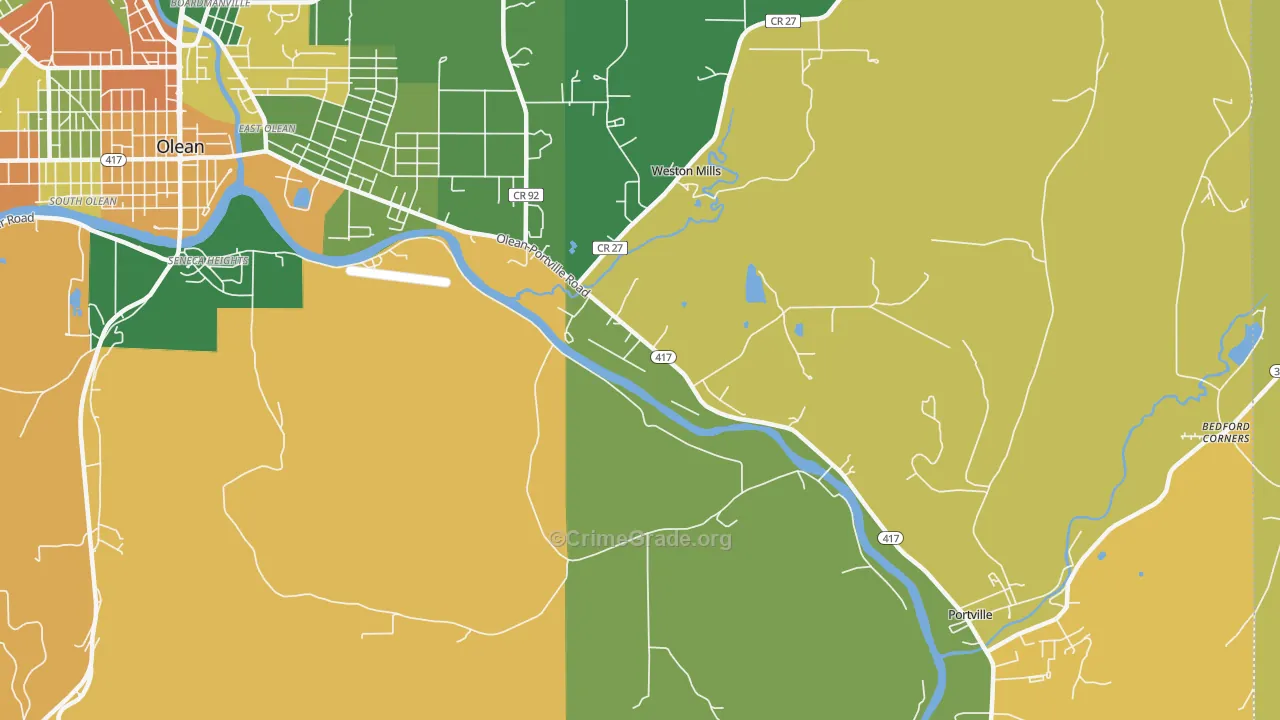 Westons Mills, NY Map of Robbery Rates