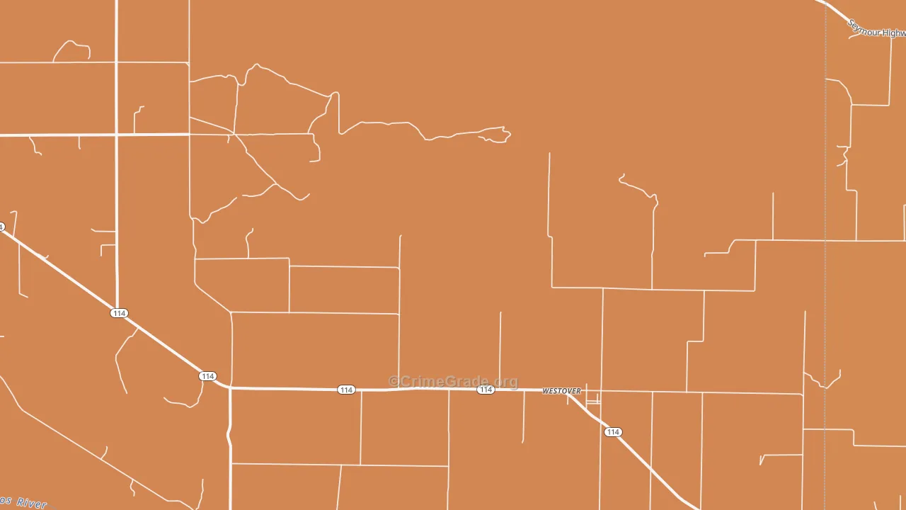 Westover, TX Map of Robbery Rates