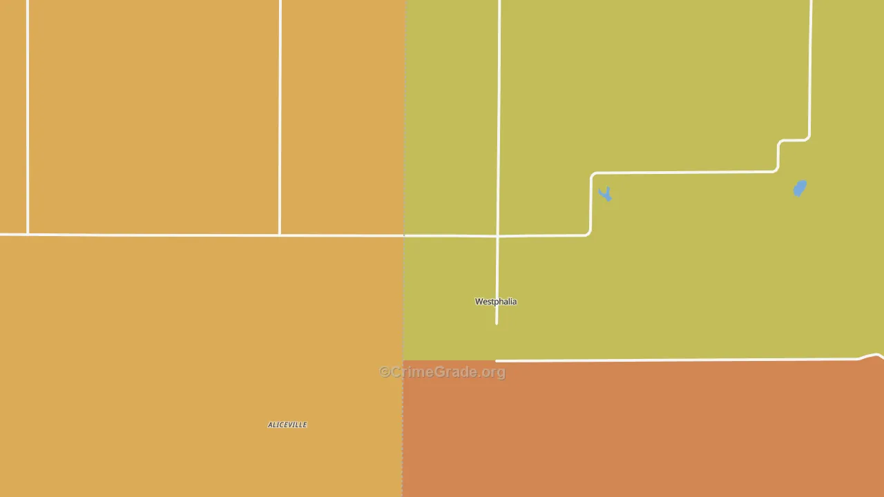 Westphalia, KS Map of Robbery Rates