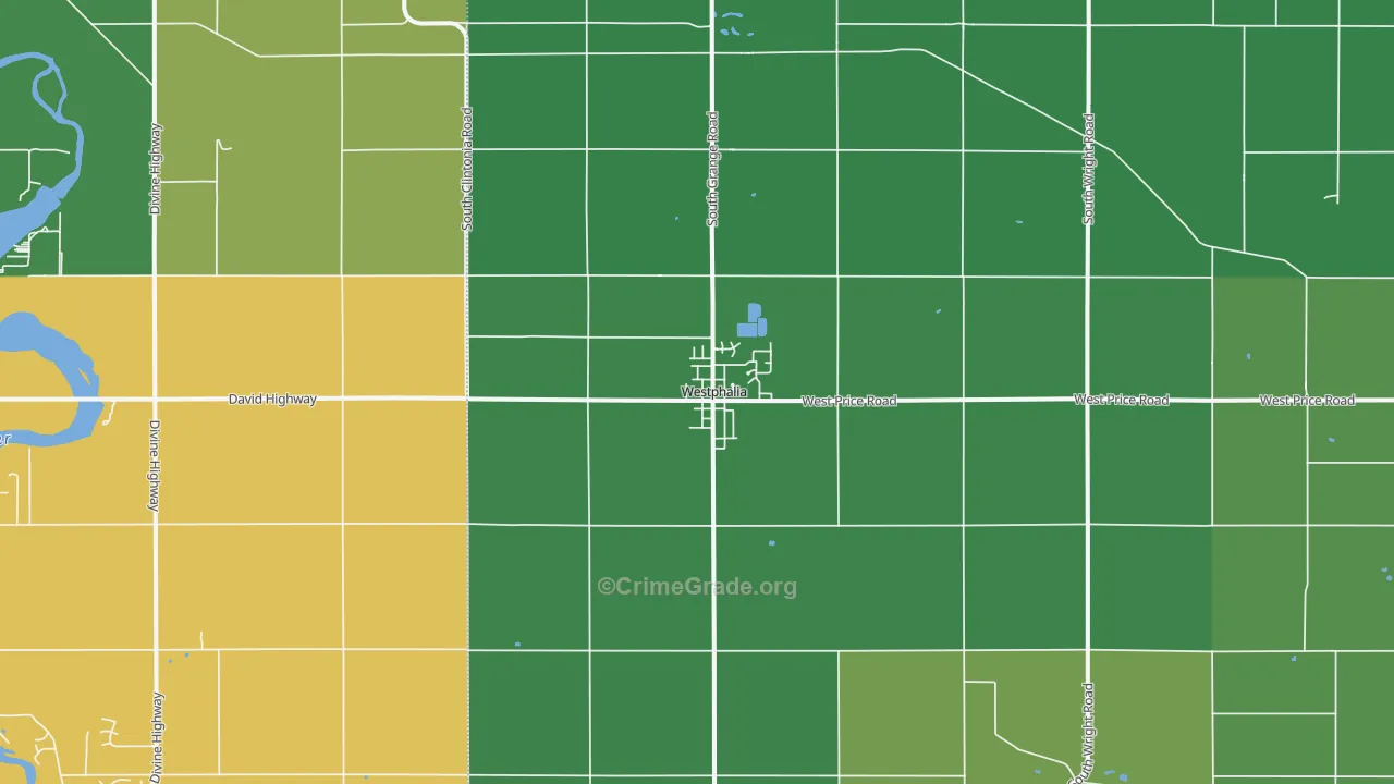 Westphalia, MI Map of Robbery Rates